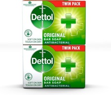 Dettol Antibacterial Soap Bar Multipack, 2 X 100g, Total 200g, Body Cleanser, Di