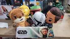 Star Wars LOT OF 6 plush Reva , Boba Fett, C-3PO, Ewok, and Darth Vader
