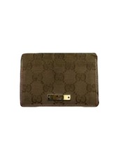 Gucci Card Wallet Card Case Leather Brown Pink USED E0516-2