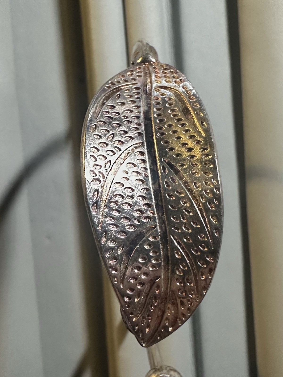 Fine Silver .999 Leaf Adjustable Bangle Bracelet … - image 3