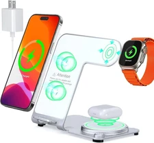 3 in 1 Charging Station for Multiple Devices Apple - Aluminum Alloy Fast 