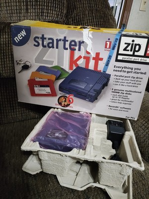Iomega Zip Starter Kit Parallel Port Drive Hard Drive Back Up Pls Read 
