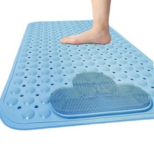 Bath and Shower Safety Mats with Foot Massage,Large Foot Scrubber Mat in Show...