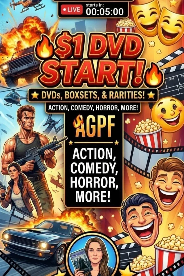 ⚡ $1 START LIVE! DVD Mega Sale - Grab a Bargain! Third stream 📢