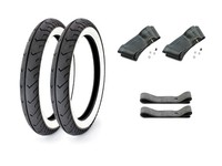 SET 2 Mitas WeißWandreifen 2,75 X 16 Zoll, 2X Schlauch, 2X Felgenband FüR Simson