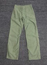 Vintage Military Pants Men 30x32 OG 107 Sateen Trousers Vietnam USA Made 60s