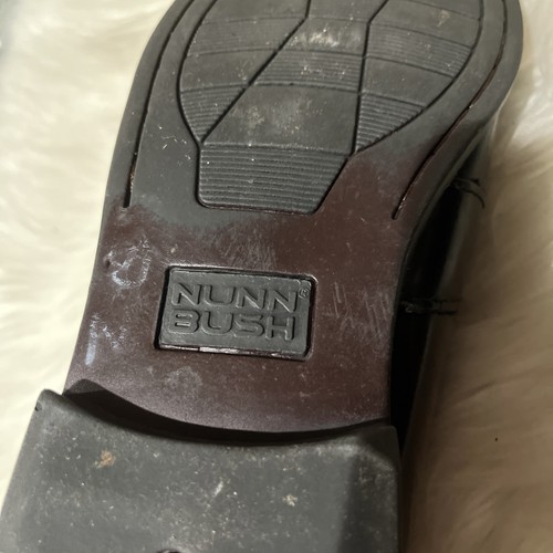 Mocassini uomo Nunn Bush Keaton nappa taglia 10M pelle bordeaux slip-on Oxford - Foto 14 di 14