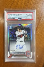 NOLAN SCHUBART 2025 Bowman Draft - Chrome Prospect Autos /499 (AU)(RC) PSA10
