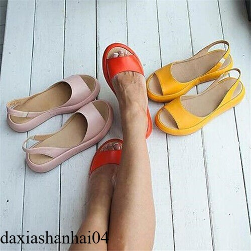 Sandalias con cordones para mujer Zapatillas informales de cuña con punta abierta Zapatos planos de verano.