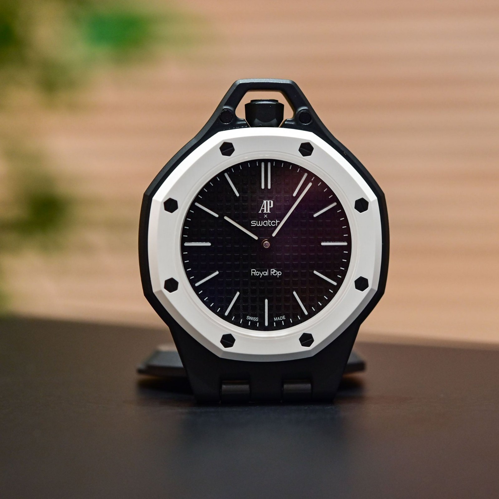 Swatch x AP Royal Pop Ocho Negro Pocket Watch Brand New In Stock 