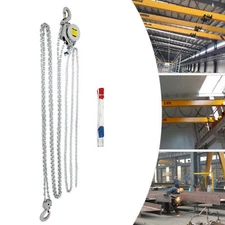 Manual Hand Chain Hoist W/ 2 Lifting Chain Rows Factory Chain Fall 3t/6613.87lbs