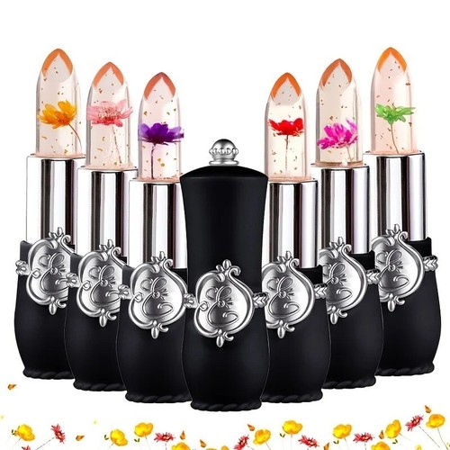 Bright Flower Crystal Jelly Lipstick Magic Temperature Change Color Lip Cosmetic