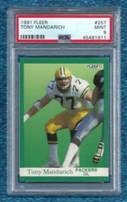 1991 FLEER #257 TONY MANDARICH PSA 9 MINT POP 1 NONE HIGHER GREEN BAY PACKERS