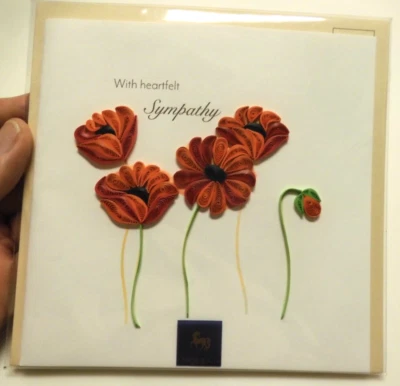1 Niquea.D Card Quilling Sympathy Poppies With Heartfelt Sympathy