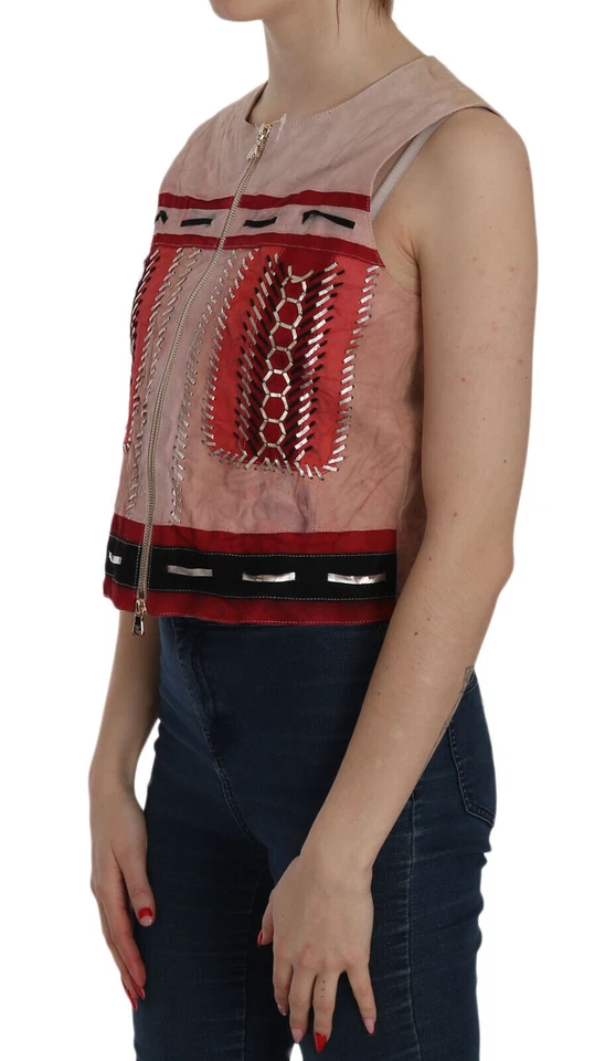 Chaleco PATRIZIA PEPE Multicolor Cremallera Cuero Sin Mangas IT42 / US8 / M PRECIO DE VENTA SUGERIDO POR EL FABRICANTE $240 Foto 3 de 4