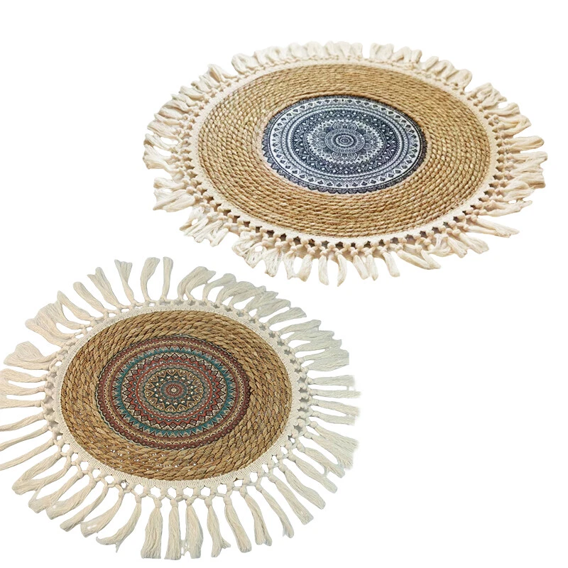 Кисточки круглый однослойный тонкий коврик футон медитации поклонения ковер новый - Изображение 2 из 4