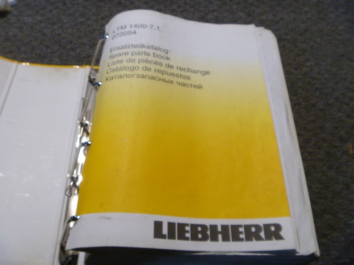 Liebherr LTM 1400-7.1 Crane Spare Parts Catalog Manual PN