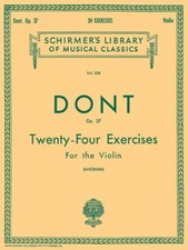 Jacob Dont 24 Exercises Op 37 Schirmer Violin Method Sheet Music Book 050254330