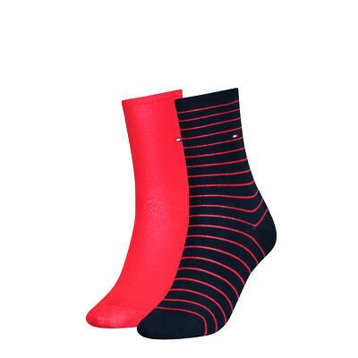 Tommy Hilfiger Damen Classic-Socken 2-er Pack| Gr. 35/38 | Red/Navy
