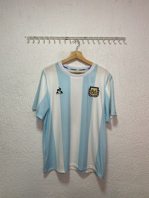 Argentina Reissue 1986 Le Coq Sportif Home Soccer Jersey Men's Sz XL Maradona 10