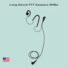 PTT Earpiece for Motorola Radios RDM2070 RMU2080 CLS1110 BPR40 - Extra Long