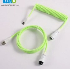 Mechanical Keyboard Aviator Cable Coiled Type-C USB Cord Neon Green