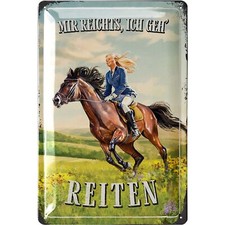 Retro Blechschild, Pferde Schild, Geschenke Pferdeliebhaber und Reiter, 20x30cm
