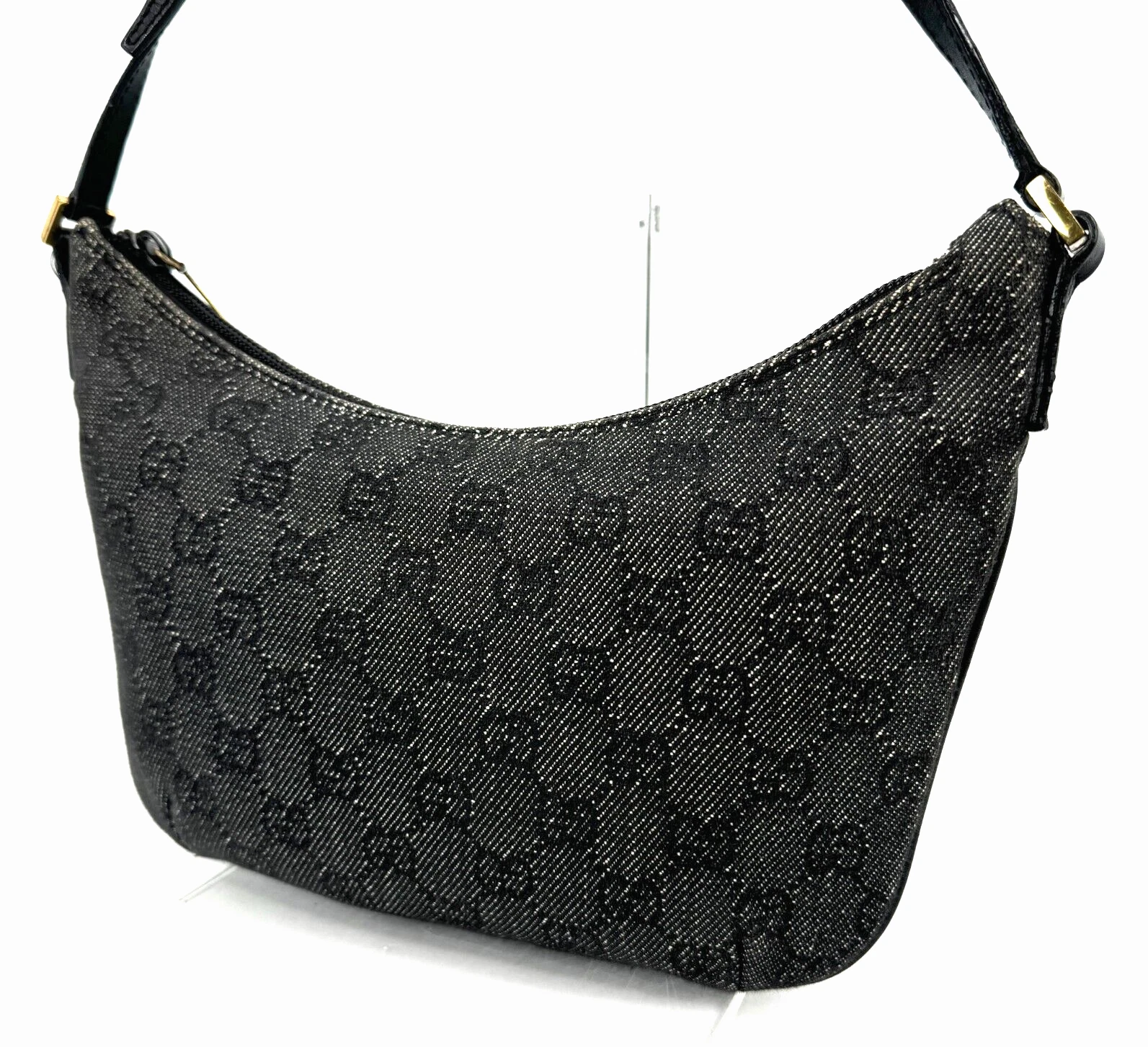 Sac à main vintage GUCCI GG C toile denim authentique