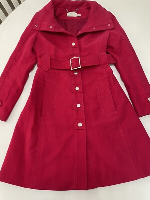 Karen Millen British Vibrant Trench Coat Size US Forever Classy