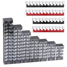 Dual Row 3-12 Position Screws Terminal Electric Barrier Strip Block 600V 15A