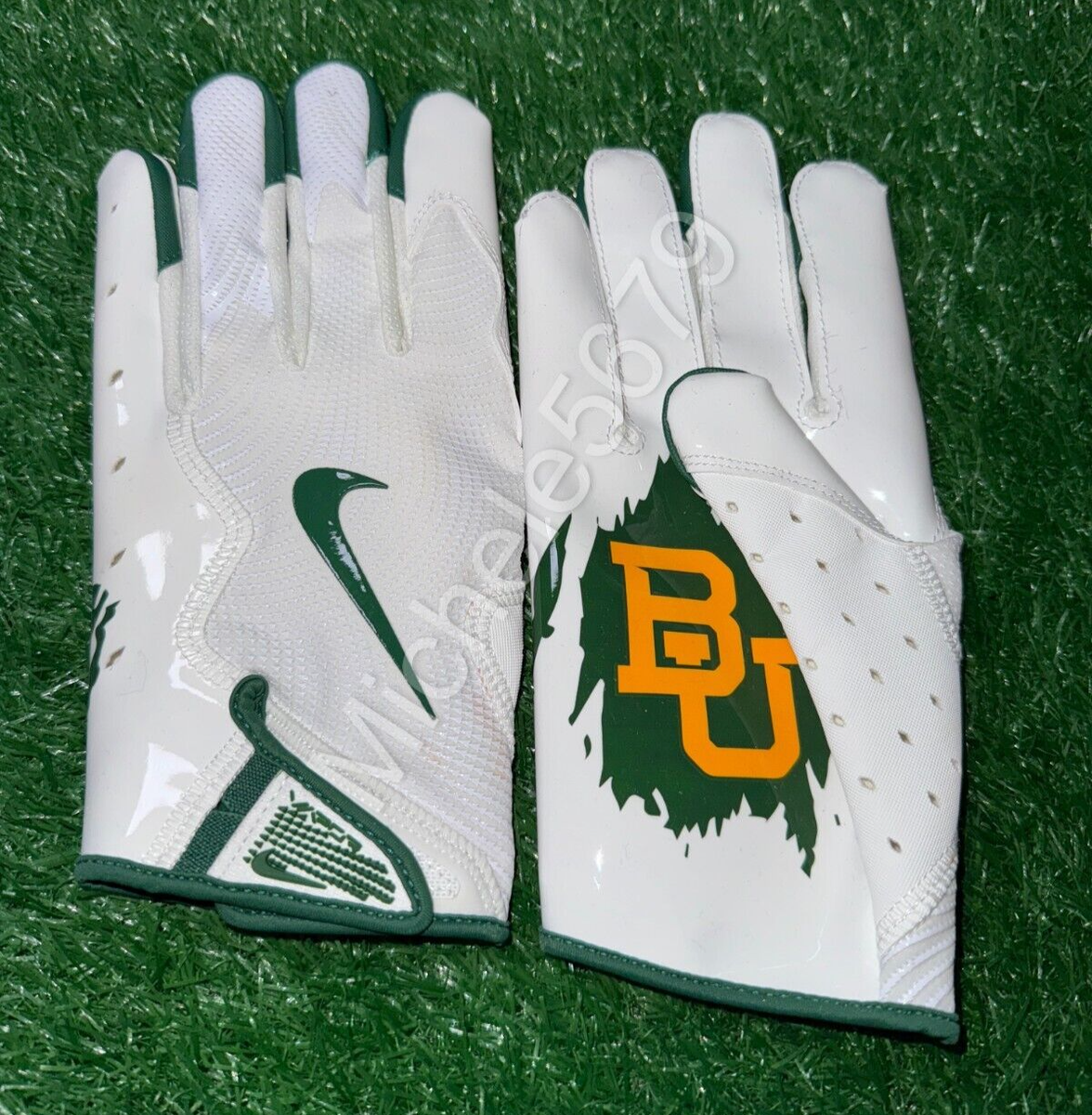 Nike Baylor Bears Team Issued Vapor Jet 8.0 Football Gloves White