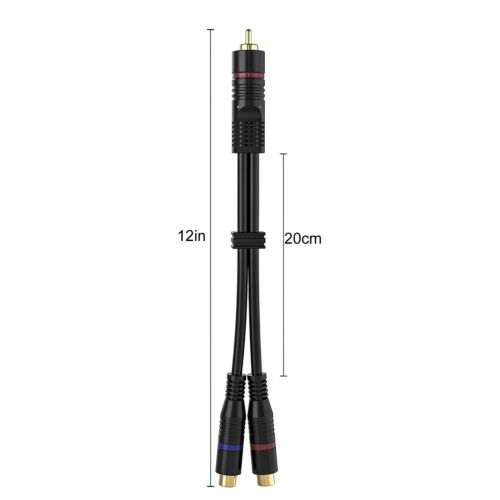 PRO 20cm RCA PHONO Y SPLITTER CABLE ADAPTER 1 Male to 2 x Female OFC Gold - Picture 7 of 9