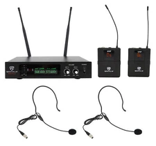 Rockville RWM81U Dual UHF Headset & Guitar Wireless Microphone System w/LCD