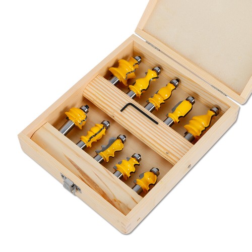 Set punte per fresa per stampaggio a corona rivestite in carburo gambo 1/2" fresa utensile per lavorazione legno - Foto 8 di 9