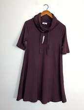 Ann Taylor Loft Lounge NEW Cowl Neck Dress Burgundy Stretchy Soft Comfy Sz S