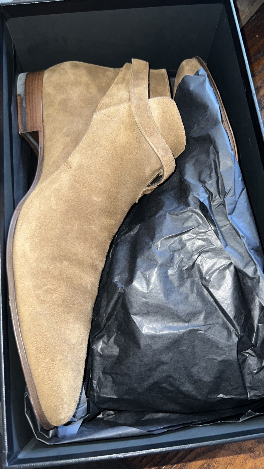 ?️ Stivaletto originale SAINT LAURENT Paris JODHPUR London 20 crop scamosciato taglia 15 EU 48