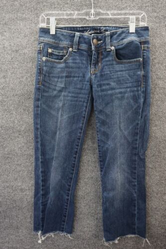 American Eagle Jeans Womens Juniors 0 Blue Capri Slim Low Rise - 第 1/12 張圖片