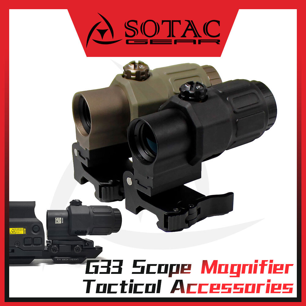 3X G33 Magnifier Quick Detachable w/ Switch to Side Mount Red Dot Sight SOTAC