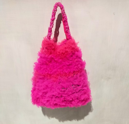 Hobo Bag Woman Fuchsia Handbag Satchel Crochet Designer Pochette Purse Tote Bag - Picture 3 of 24