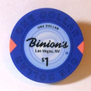 $1.00 CASINO CHIP "BINION'S CASINO" LAS VEGAS, NEVADA