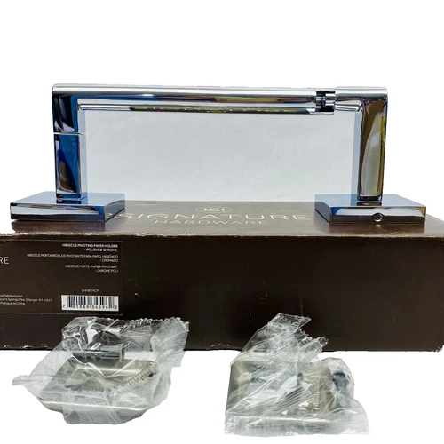 HIBISCUS PIVOTING PAPER HOLDER SHHBTHCP POLISHED CHROME - Picture 1 of 5