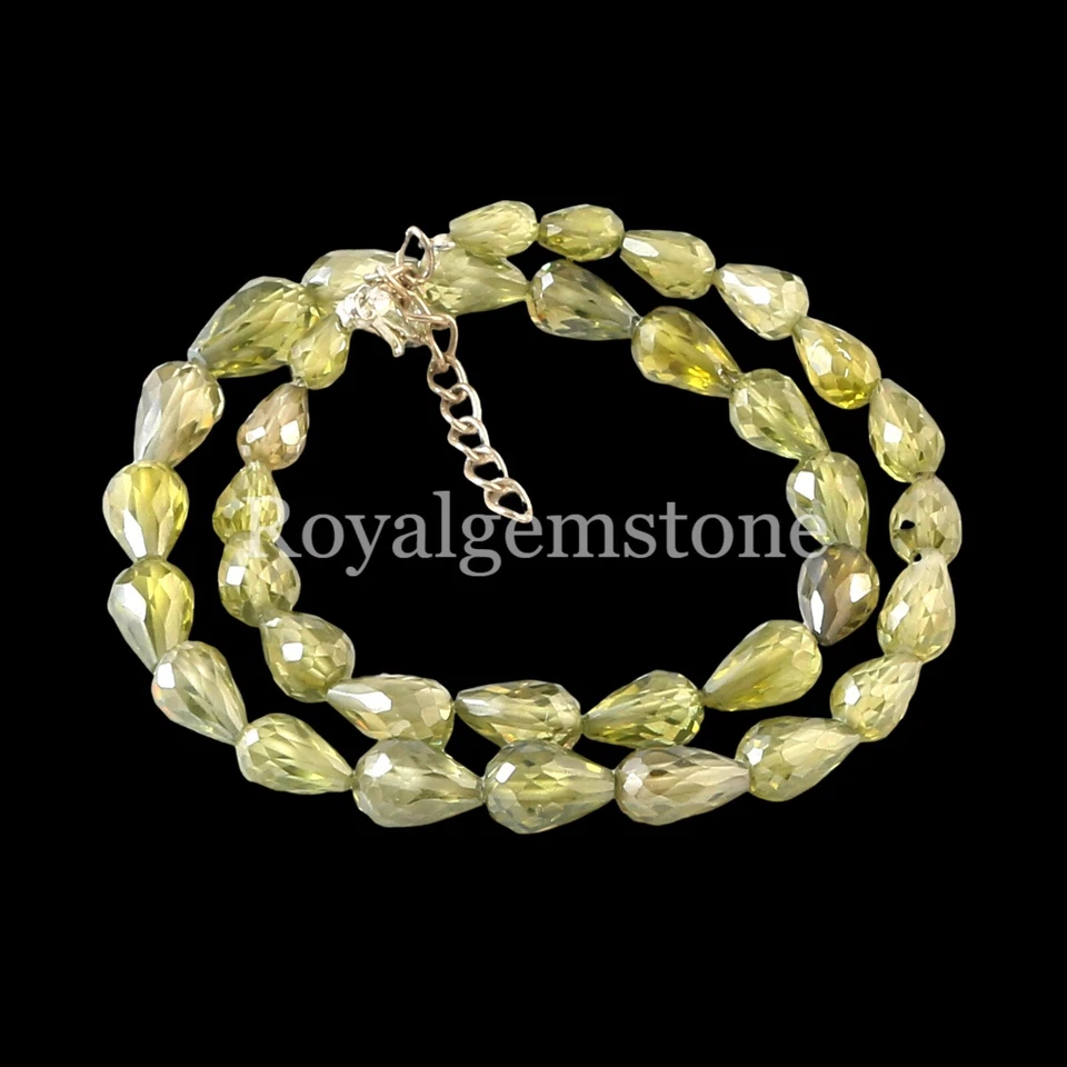 AAA Peridot Faceted Teardrop Beads, peridot faceted beads, Natural peridot Drops - Image 3 of 4