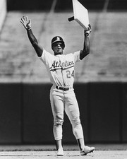 1991 Oakland Athletics RICKEY HENDERSON Glossy 8x10 Photo 'Stolen 939 Bases'!