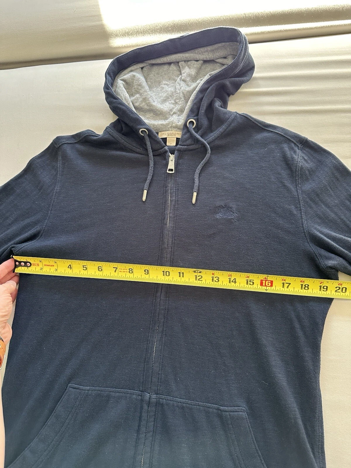 Felpa con cappuccio Burberry blu navy originale rara originale taglia media costo 290€