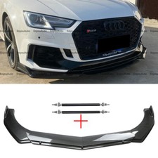 For Audi Rs3 Rs5 Rs6 Front Bumper Lip Spoiler Strut Rods Carbon Fiber