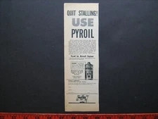 1954 "Quit Stalling--Use Pyroil Oil Additive" orig vintage 'metal coin bank' ad