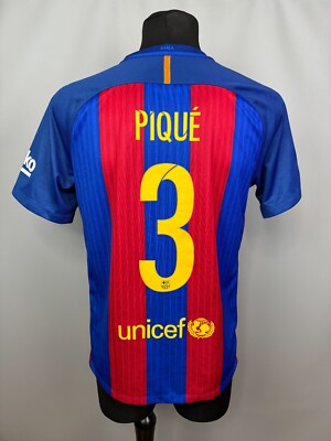 BARCELONA 2016 2017 PIQUE HOME SHIRT FOOTBALL SOCCER JERSEY NIKE