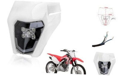 Dirt Bike LED Headlight Motorcycle Head Lamp Light Kit Uiversal for Dirt white