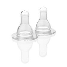 BPA-Free Silicone Nipples for Infants 0-3 Months, 2-Pack