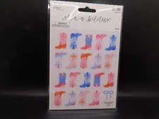 The paper studio stick a bilities cowgirl Boots stickers 40pc